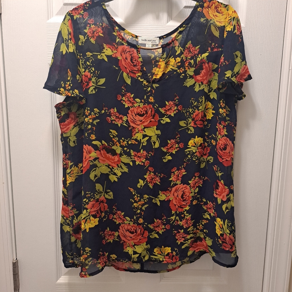 Floral Print lace blouse